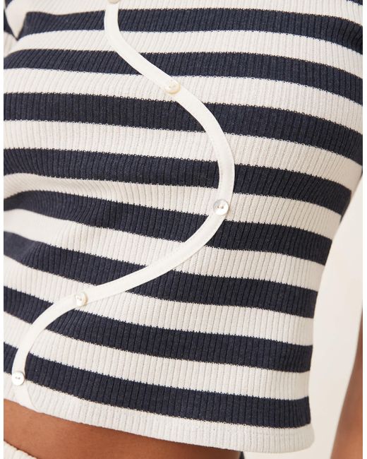 ASOS White Baby Tee With Button Detail Co-ord