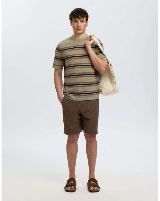 SELECTED Gebreide Top in het Green voor heren