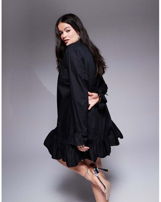 Vestito Camicia Corto di Jaded Rose Plus in Black
