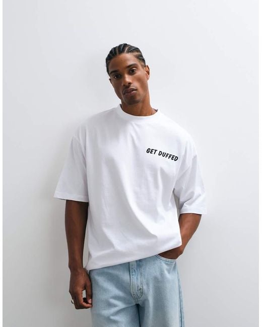 ASOS White Oversized T-shirt With The Simpsons Duff Beer Print for men