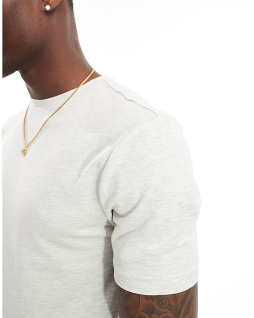 T-shirt moulant - chiné River Island pour homme en coloris White