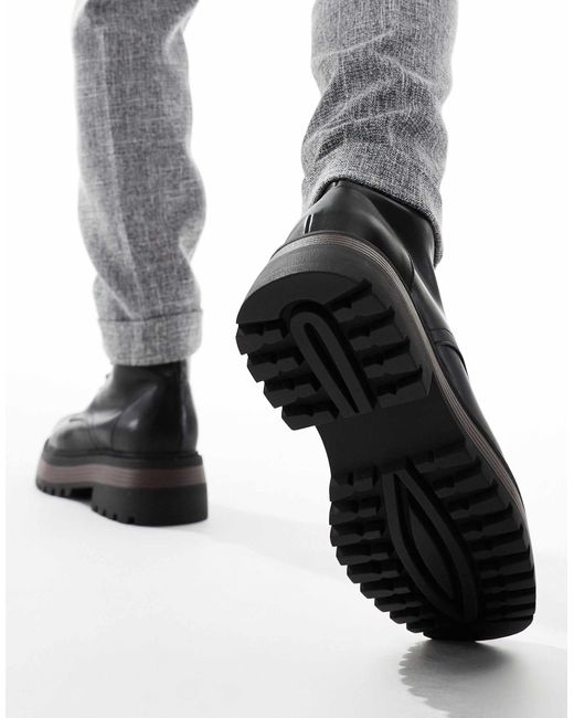 ASOS Black Lace Up Worker Boots for men