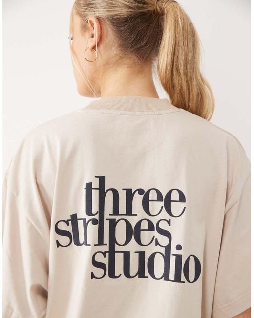 Adidas Originals Natural Three Stripes Studios T-Shirt