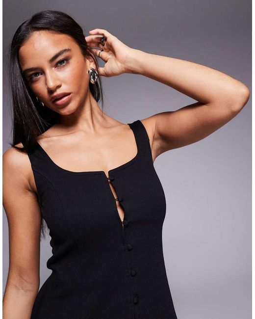 ASOS Black Jersey Twill Scoop Neck Vest
