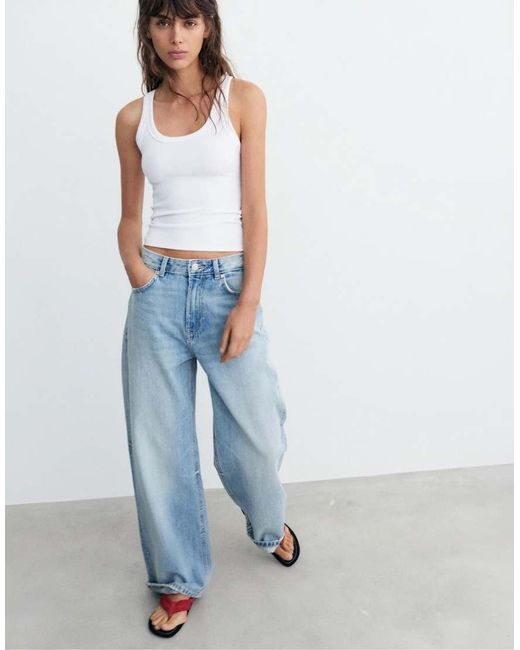 Pull&Bear White Basic Tank Top