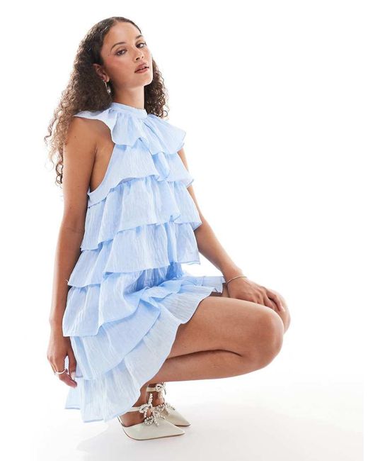 Sister Jane Blue Ruffle Mini Dress