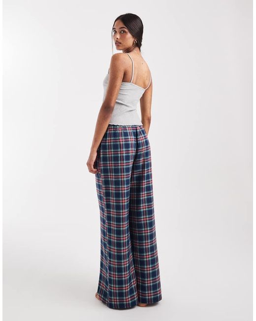 Hollister Blue baggy Flannel Pyjama Bottoms