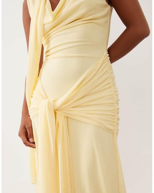 Forever New Natural Scarf Neck Maxi Dress With Tie Waist Detail