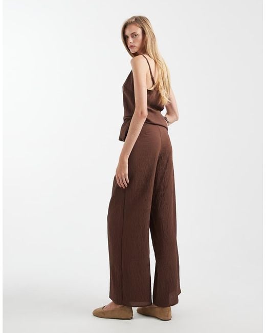 ASOS Brown Wide Leg Trousers Co-ord