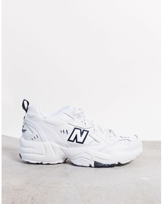 New Balance 608 Chunky Trainers in White/Navy (White) - Save 47% | Lyst UK