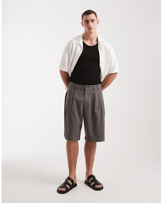Cotton On White Super Pleated baggy Shorts for men