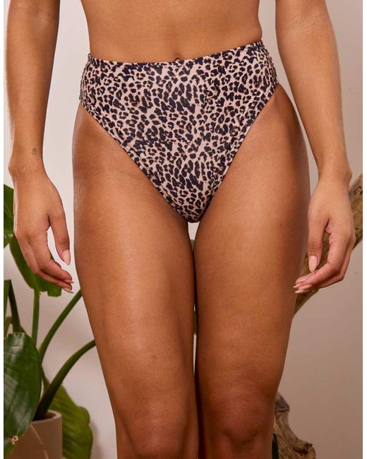 Wolf & Whistle Brown Fuller Bust X Georgia Bayliss High Waisted Bikini Bottom
