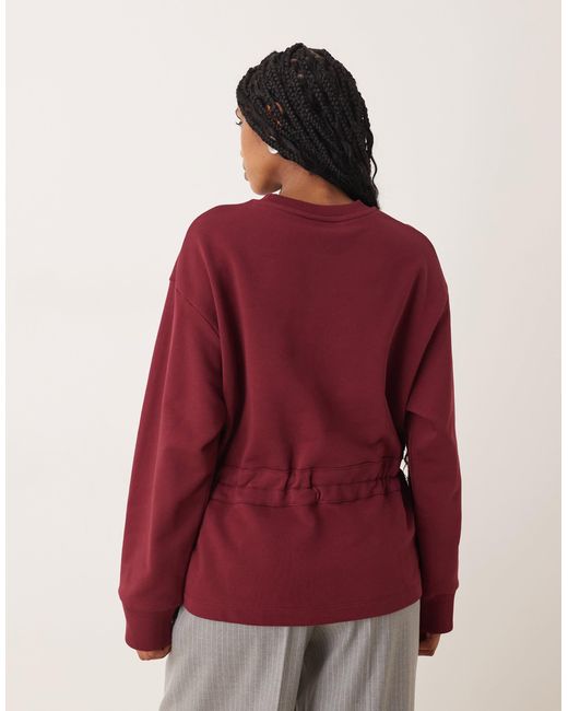 ASOS Red Sweat With Ruched Bow Detail