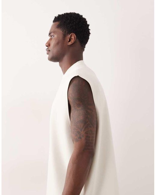 ASOS White Interlock Oversized Tank for men