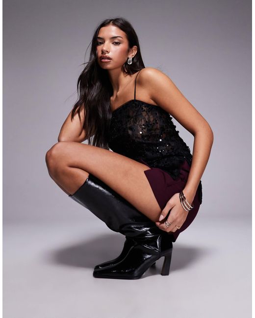 ASOS Natural Clara Chisel Toe Knee Boots