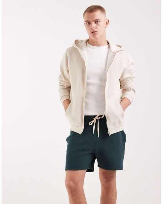 ASOS Green Oversized Bubble Herringbone Jersey Shorts for men