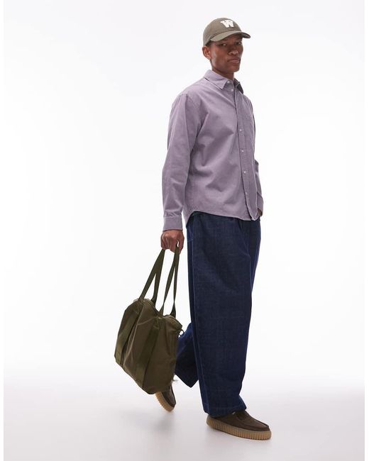 DOUBLE A by WOOD WOOD Purple Cooper Cotton Shirt for men
