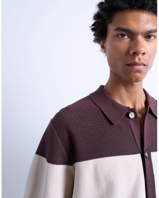 Topman – weitmaschiges hemd in Blue für Herren