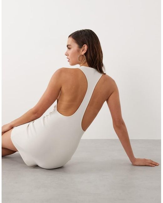 Mango Multicolor Starring Hailey Bieber Cut Out Back Cinched Waist Mini Dress