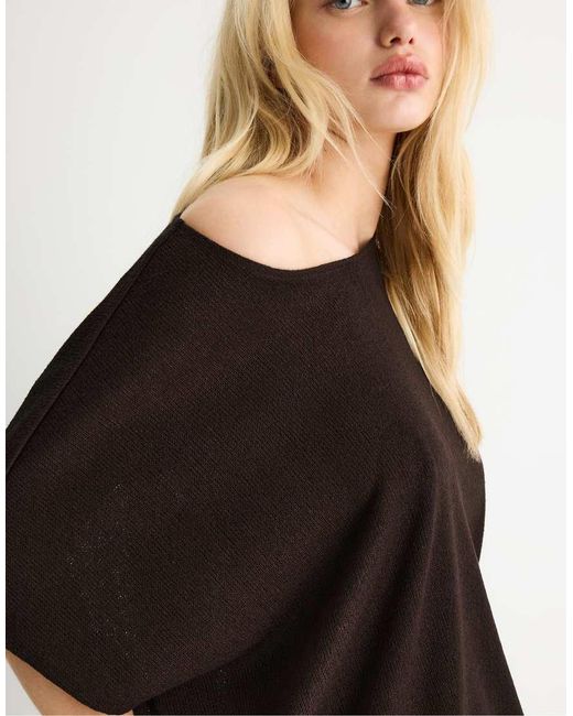 Stradivarius Black Rustic Cape T-Shirt