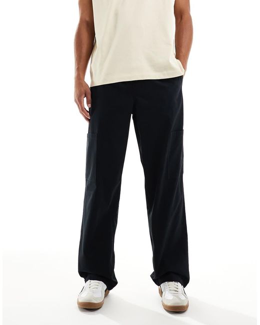 ASOS Blue baggy Pull On Cargo Pants for men