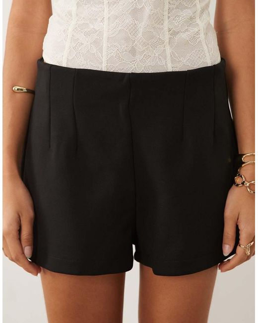 ASOS White Bonded Crepe Shorts Co-ord