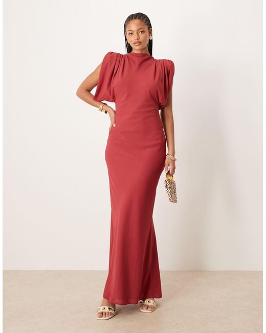 asos design red dress ASOS Design - Maxi Dress - Women - Polyester - 14 US