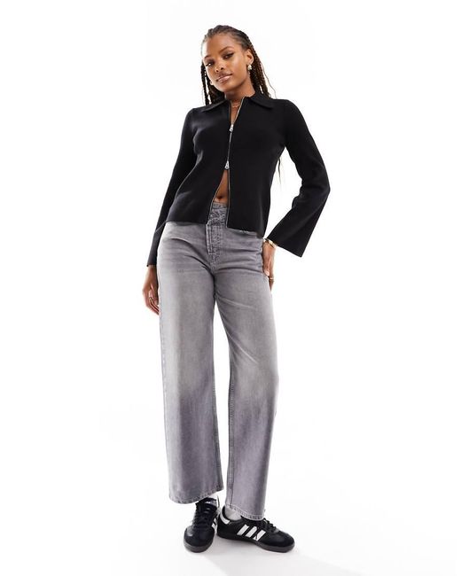 Vero Moda Black Aware Double Ended Zip Through Cardigan