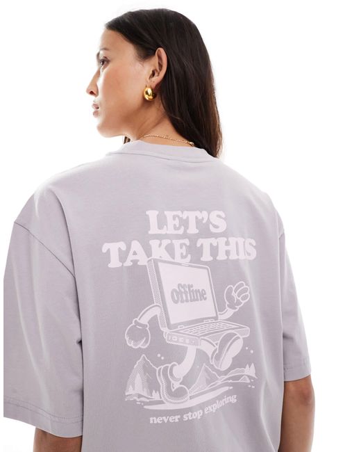The North Face Purple Explore Backprint Oversized T-Shirt