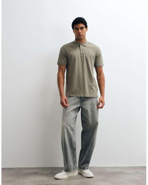 Jack & Jones Green Pique Polo for men