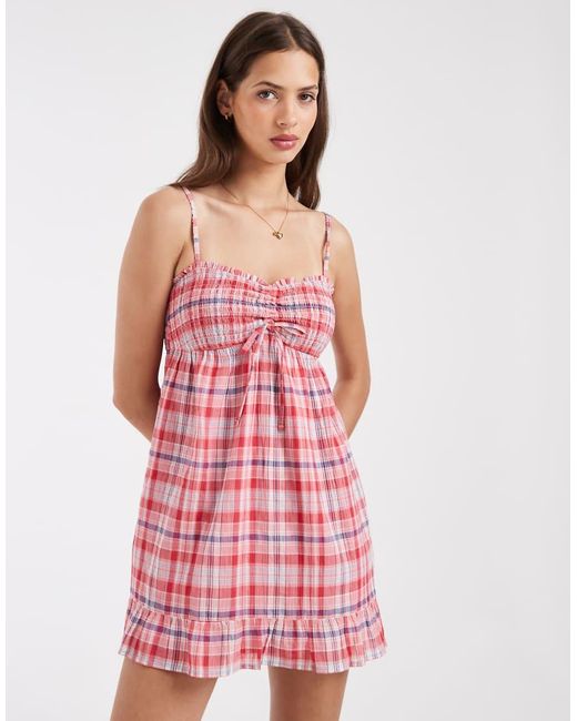 Hollister Red Babydoll Strappy Mini Dress