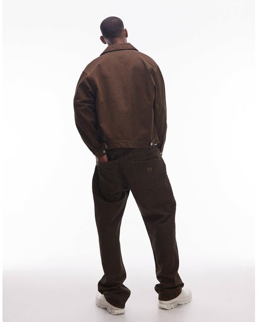 No Problemo Brown Nayoka Baggy Jean Co-Ord for men