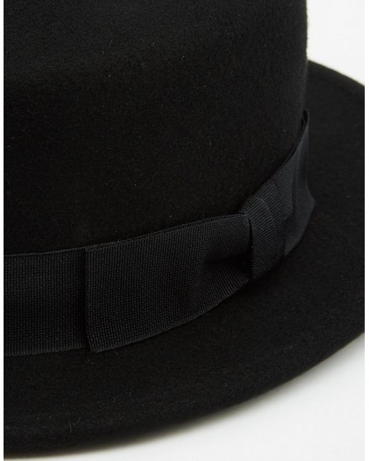 ASOS Flat Top Hat With Narrow Brim in Black for Men | Lyst