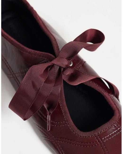 ASOS Brown Loom Lace Up Ballets
