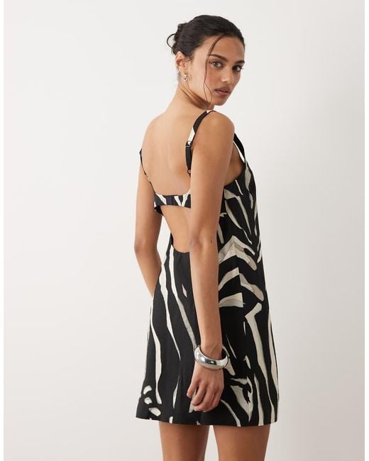 Mango Natural Scoop Neck Mini Dress