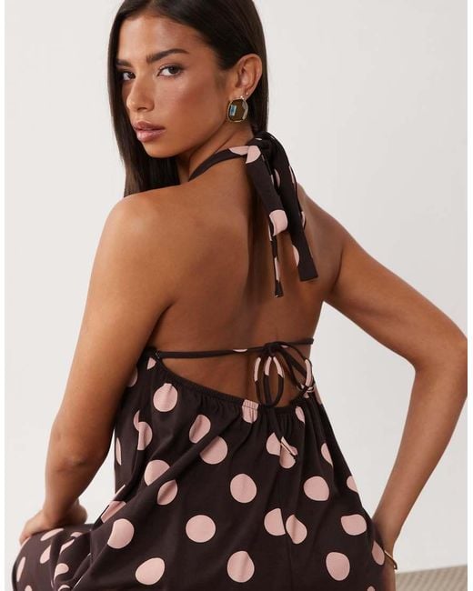 ASOS White Polka Dot Trapeze Midi Dress