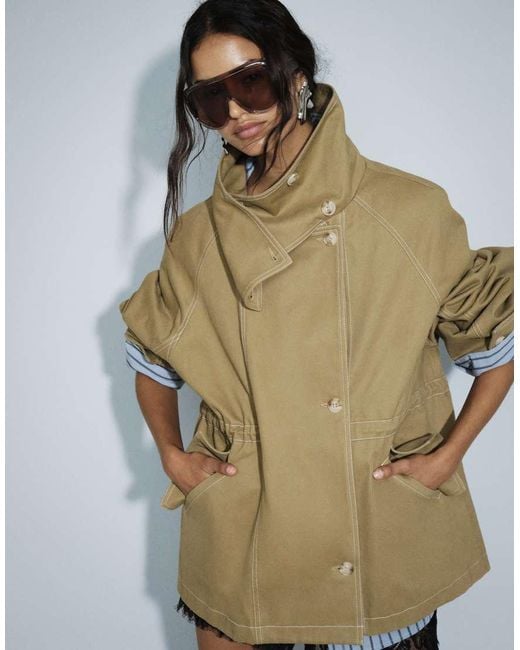 Muse Assembly Natural Funnel Neck Leona Jacket