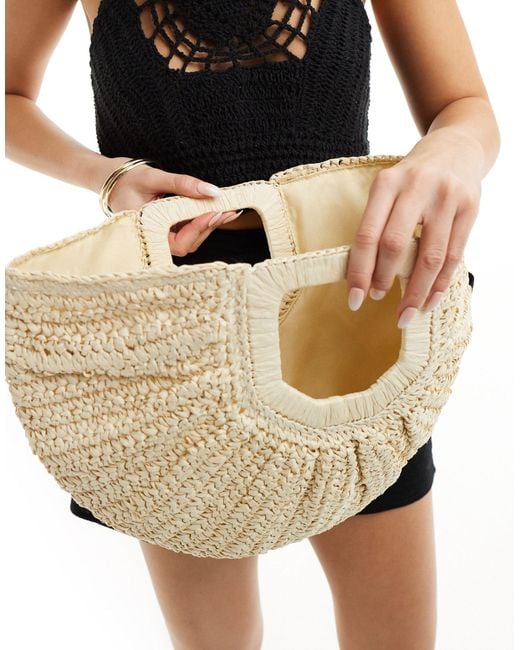South Beach Black Half Moon Crochet Clutch Bag