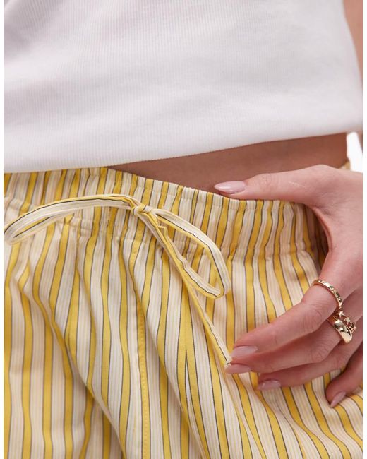 TOPSHOP Natural Poplin Pull On Wide Leg Trouser