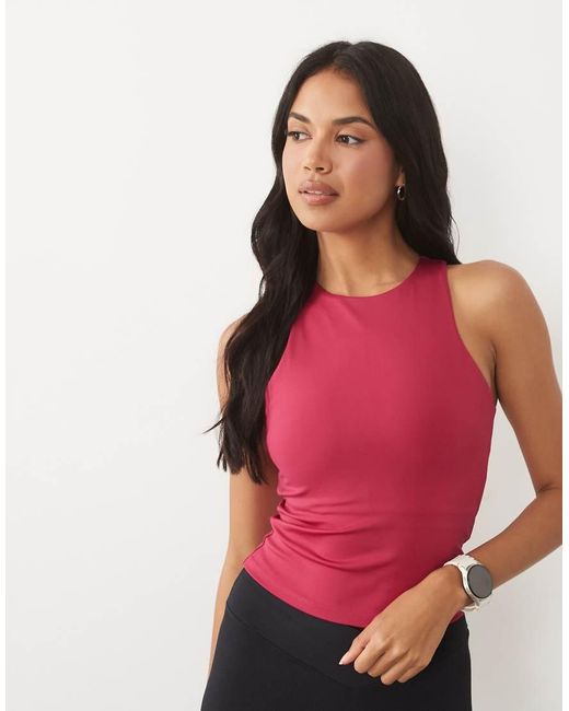 4505 Pink Icon Active Racer Back Vest With Inner Bra And Removable Padding