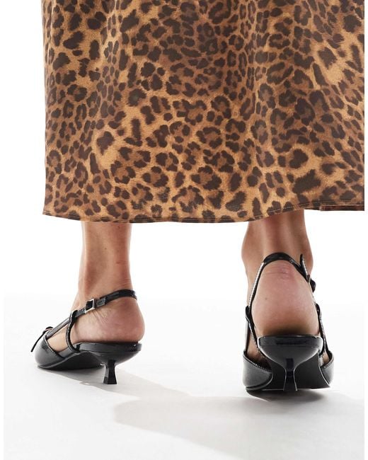 Schuh White Sybill Kitten Heel Slingback Shoes