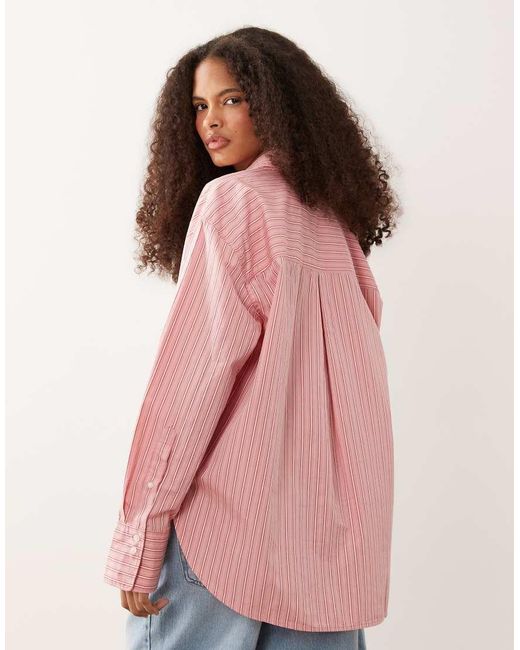 ARKET Pink Pure Cotton Pinstripe Shirt