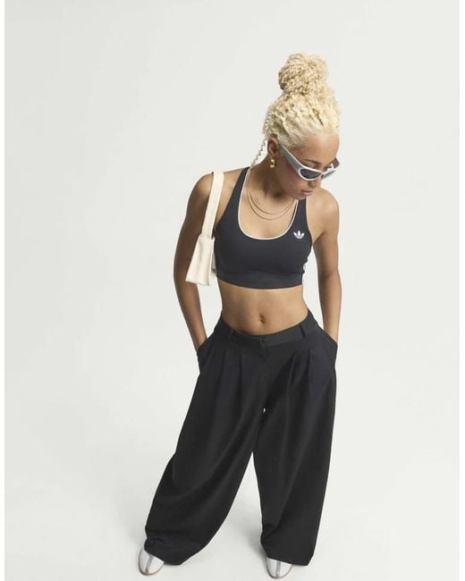 Adidas Originals Black Adidas Originals Sports Mid Support Sports Bra