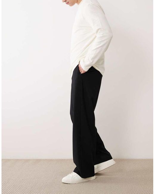 ASOS White Tailored Wide Leg Comfort Stretch Pants for men