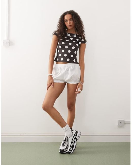 Collusion Multicolor Cap Sleeve Slash Neck Top