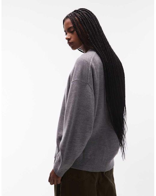 & Other Stories Purple Wool Blend Oversized Jumper