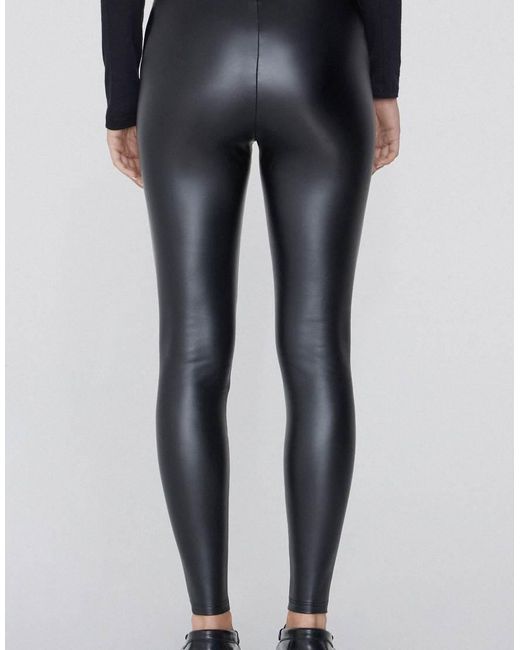 Tezenis Gray Leather-Effect Thermal Leggings