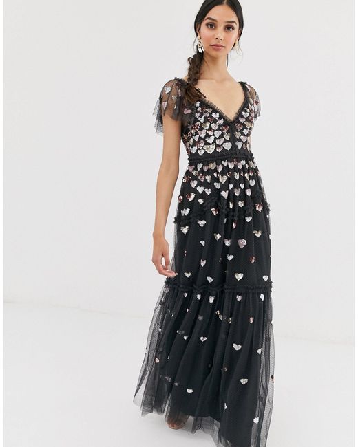 Needle and thread black tulle dress cheap