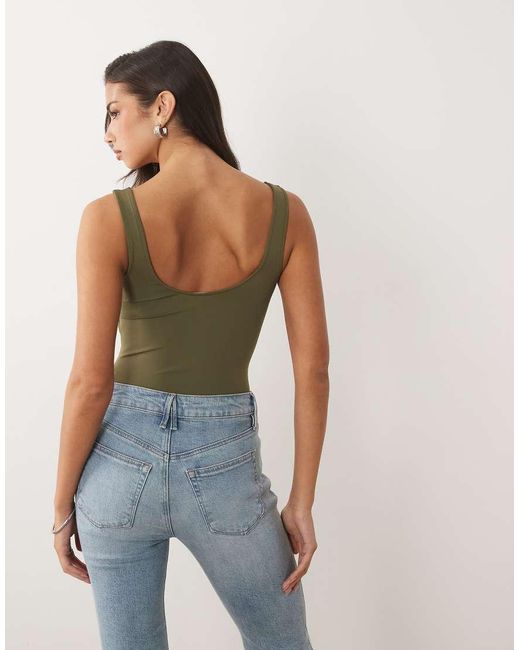 GOOD AMERICAN Blue Sculpting Modern Tank Bodysuit