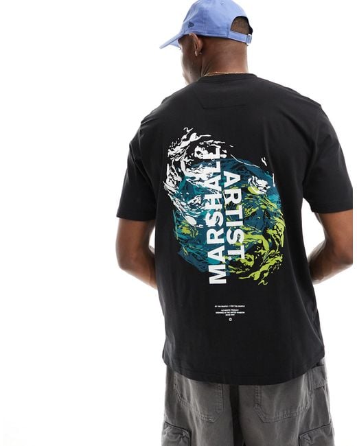 Marshall Artist Black Graphic Back T-shirt for men